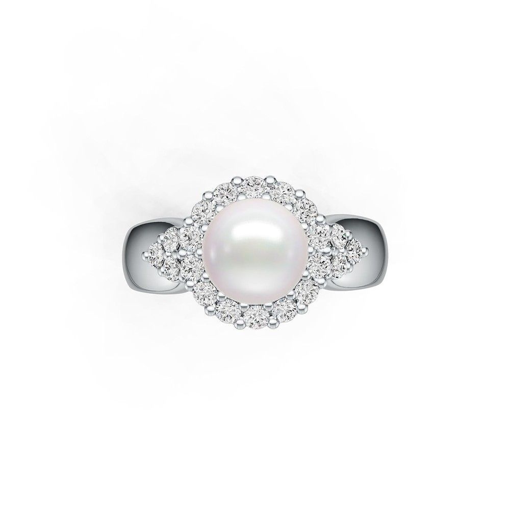 Sterling Silver Semi Mount Ring Setting Round RD 8.5mm with White Topaz