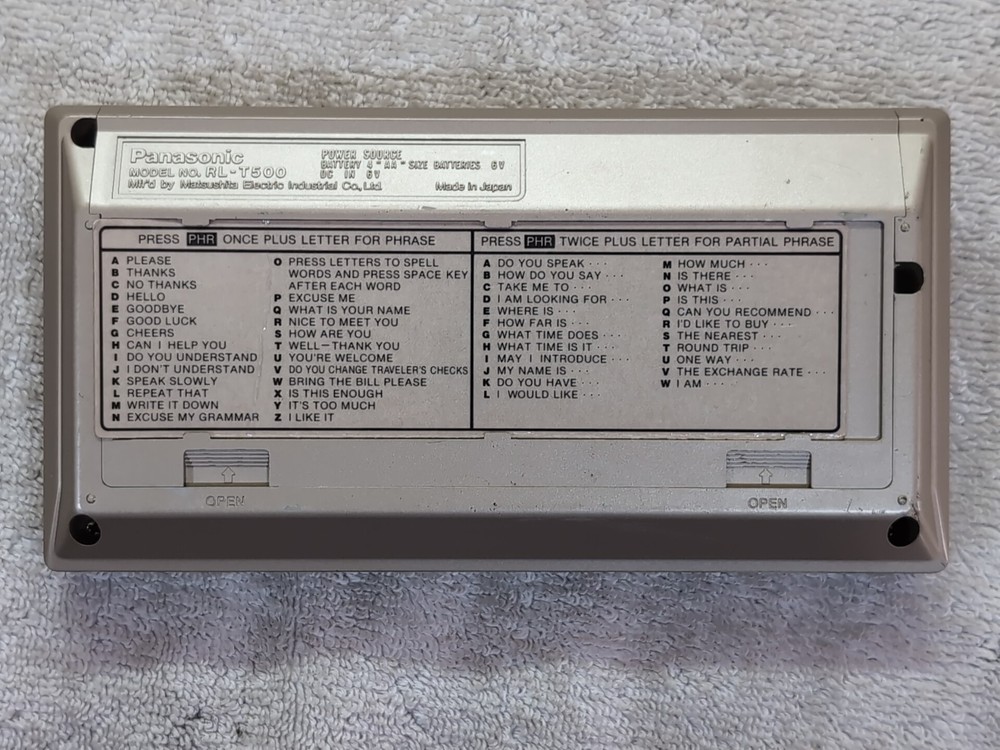 TESTED Panasonic HHC RL-T500 Electronic Data Center Pocket Translator Computer