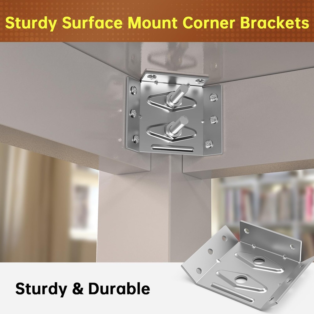Surface Mount Corner Brackets for Desk Coffee Table Dining Table Bench Legs -
