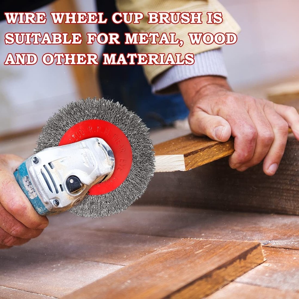4 1/2" Angle Grinder Wire Wheel Set - Coarse Brushes for Rust Removal