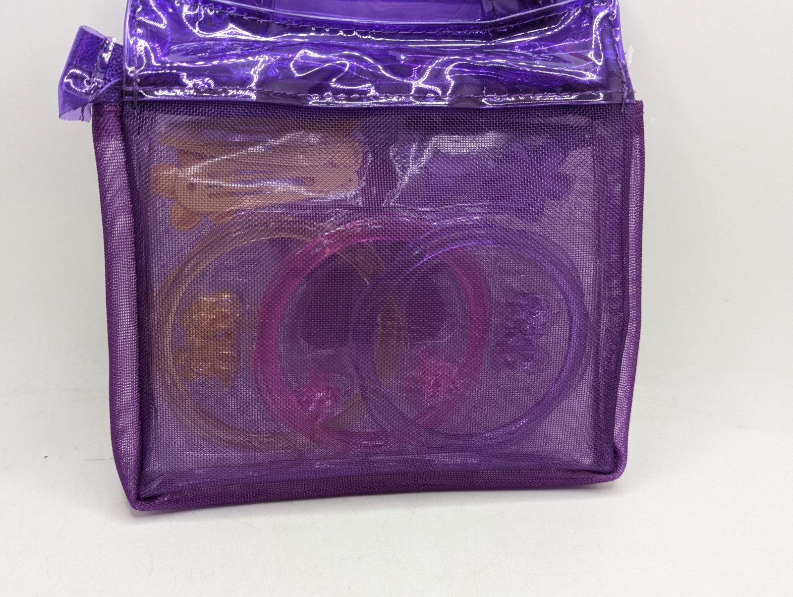 Vtg Disney Princesses The Disney Store Purple Mesh Bag Set Hair Accessories 2001