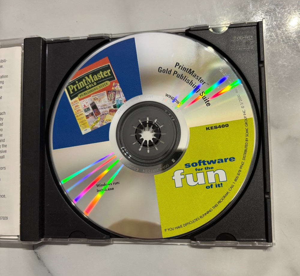 Printmaster Gold Publishing Suite, CD, Windows, Mindscape, 2000, No Box