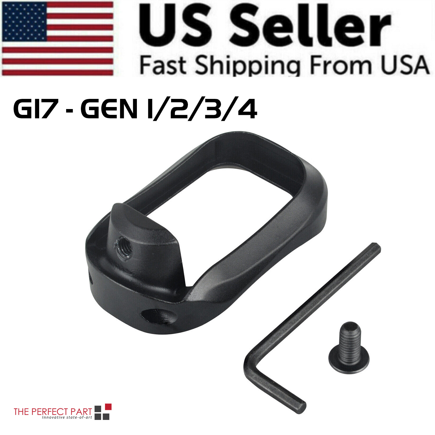 Anodized Aluminum Flared Magwell For Glock 19/17/22/24/31/34/35/37 Gen 1/2/3/4/5