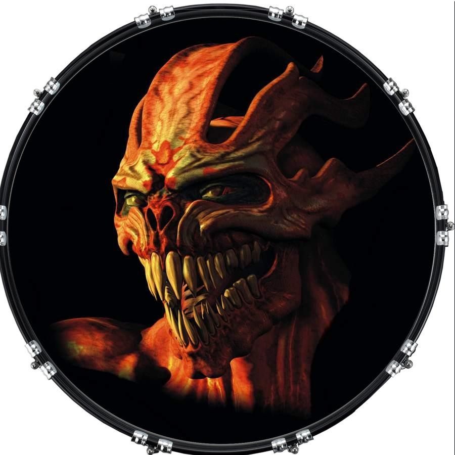 Custom 22" Kick Bass Drum Head Graphical Image Front Skin Alien Entity