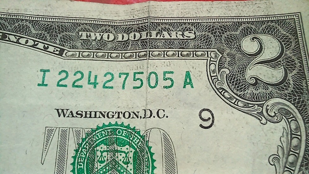 1976 $2 Bill |2xError| Ink Shift Error| Face2Face Ink Transfer| Mirrored Print