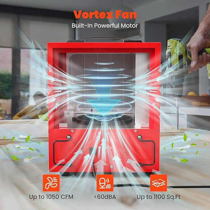 Abestorm Tabletop Dust Collector for Woodworking, Portable Double-sided Intake