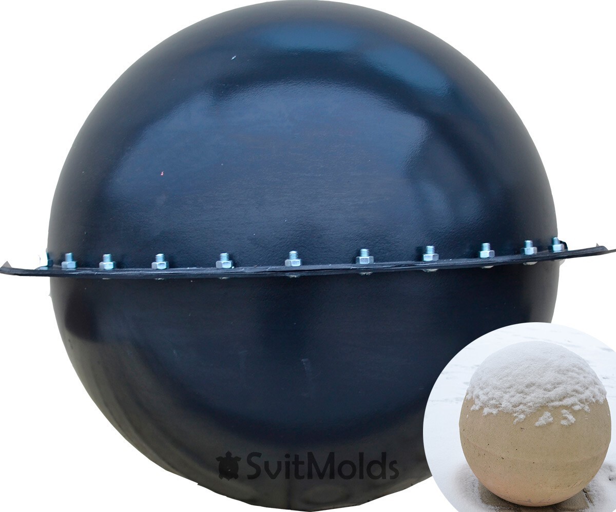 Ball Sphere Mold Concrete Cement Orb Atlas Stone Set 2 pcs 11.8'' Dia P27