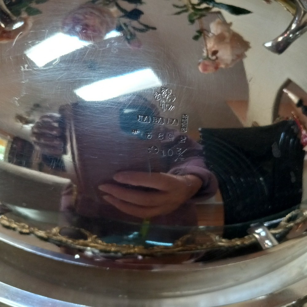 antique Silver Plate Serving Dish/Spoon