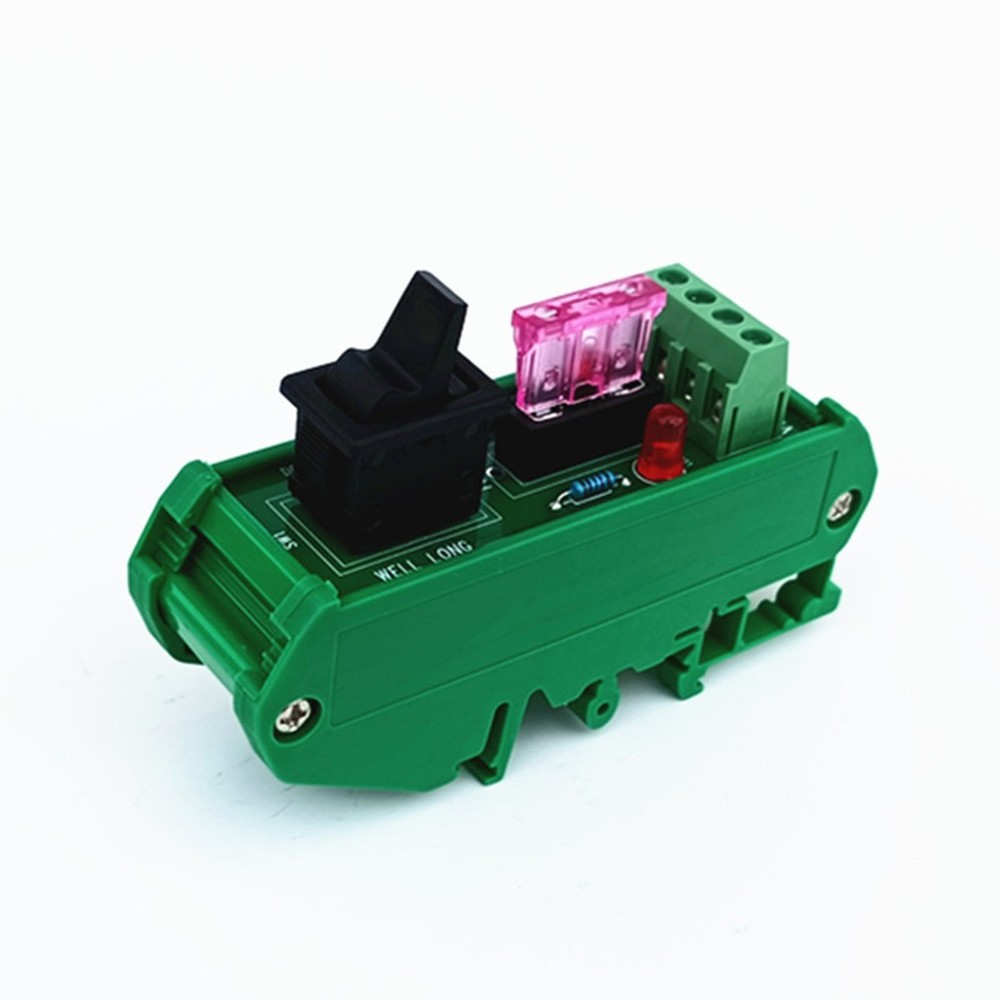 DIN Rail Mount 1 Position Rocker Switch Power Distribution Module Fuse Splitter
