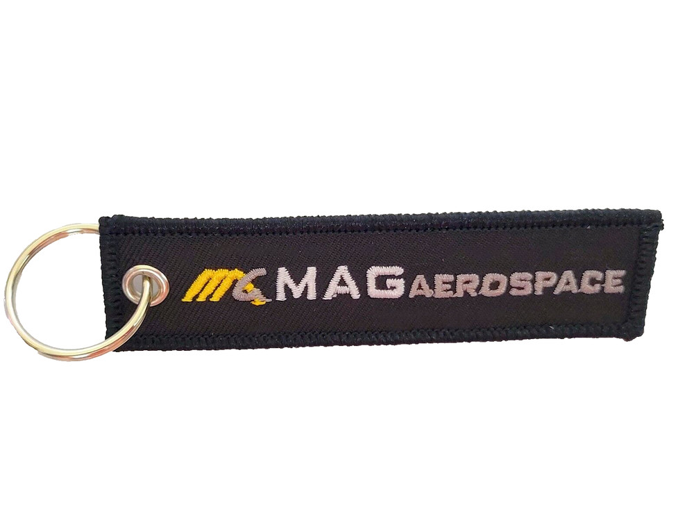 Mag Aerospace Pull To Eject Black Flight Tag Keychain Military