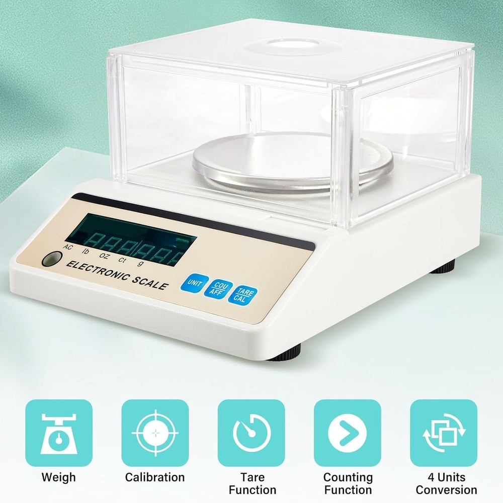 Analytical Balance 3000g/0.01g High Precision Lab Scale with Internal Windshield