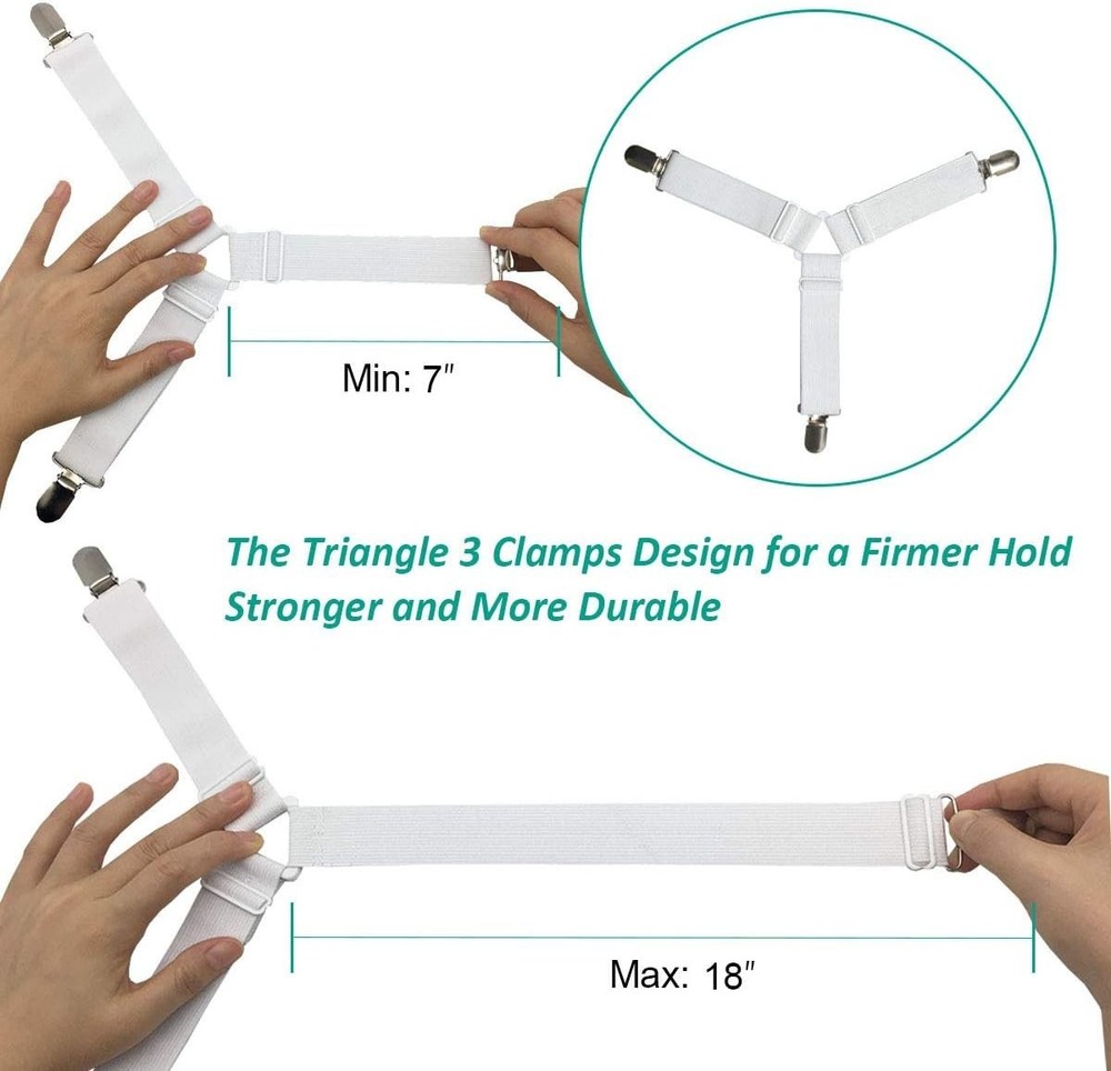 Durable Bed Corner Holders - Adjustable Straps for Secure Sheets (Set of 4)