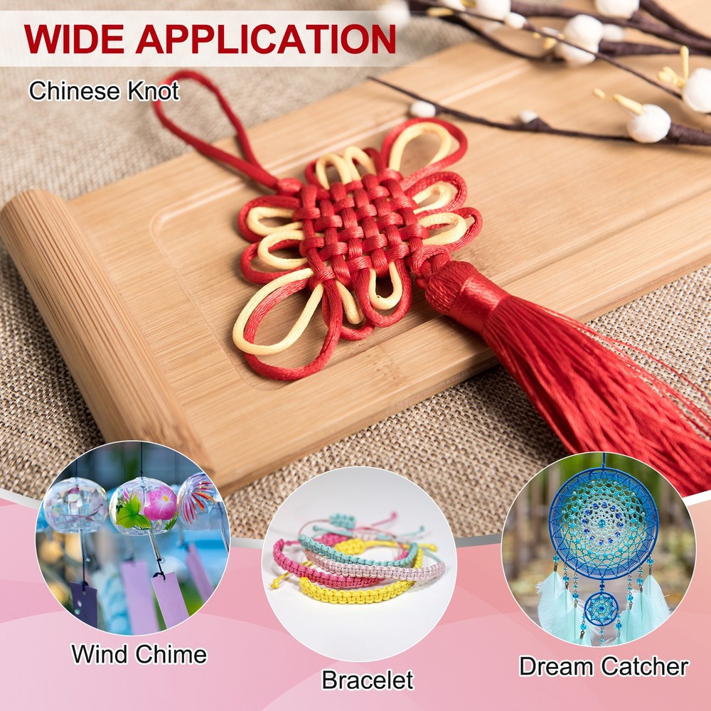 0.06 Inch x 54 Yards Nylon String Bracelet String Braided Nylon Thread Red