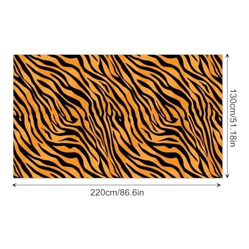 2 Pack Plastic Tablecloths, Tiger Stripes Disposable Table Covers, Style 5