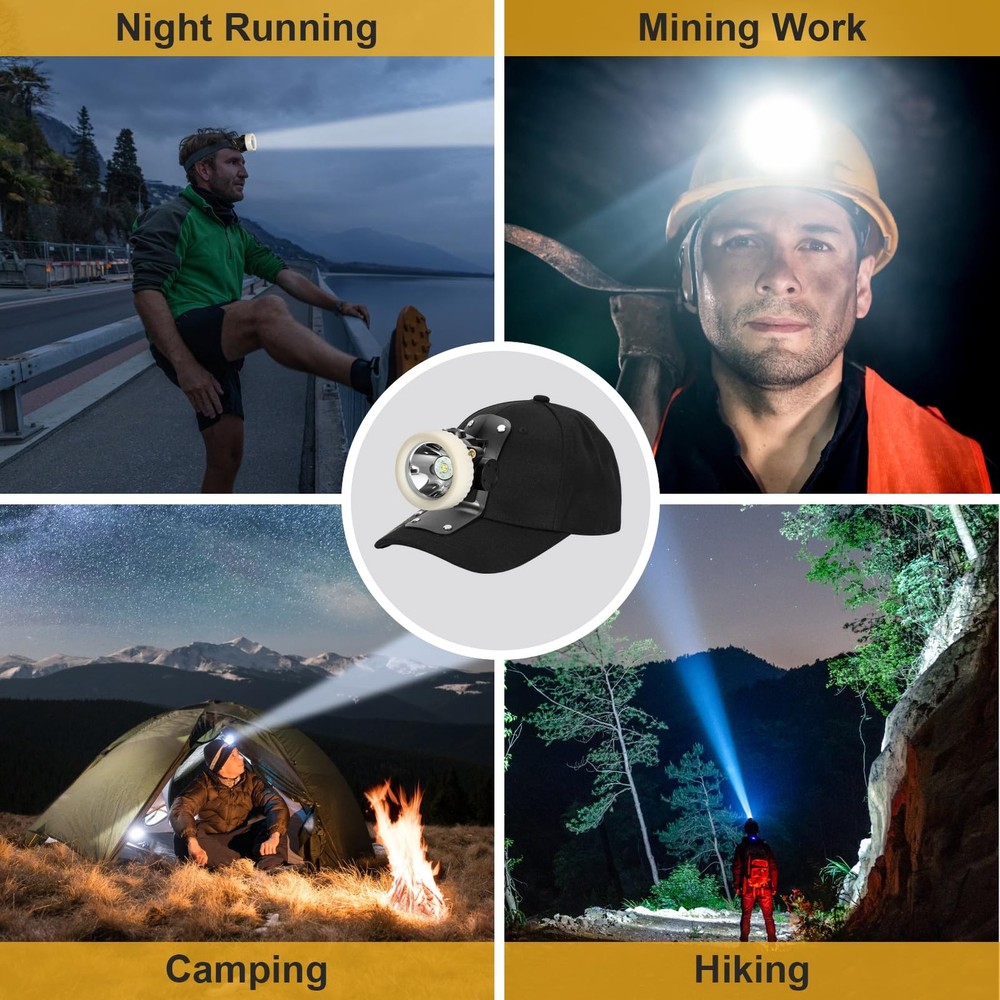 Super Bright 1+6 LED Mining Headlamp,Rechargeable Waterproof Headlight with M...