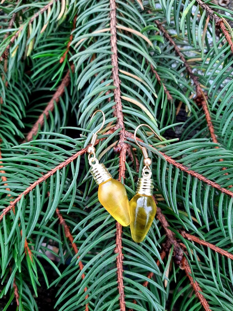 Light Yellow Bulb Earrings