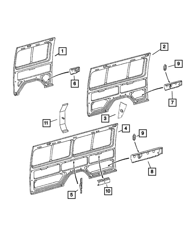 Genuine Mopar Side Panel Reinforcement Right 5131057AA