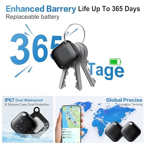 Air Tag for Android, Tags-4 Pack Tracker with 4 Case, Works via Black and White