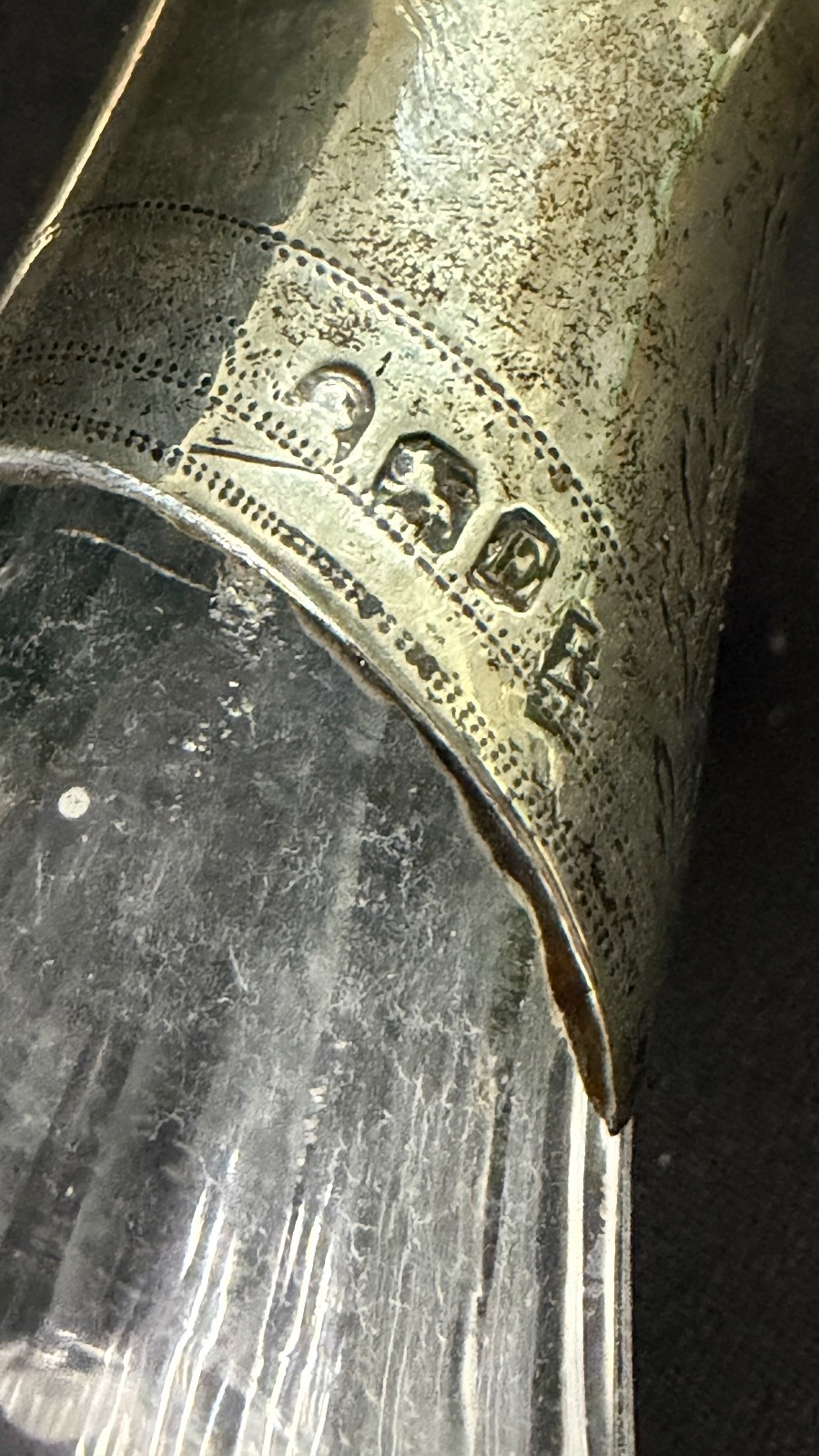 Antique English George III Sterling & Cut Glass Decanter 1800