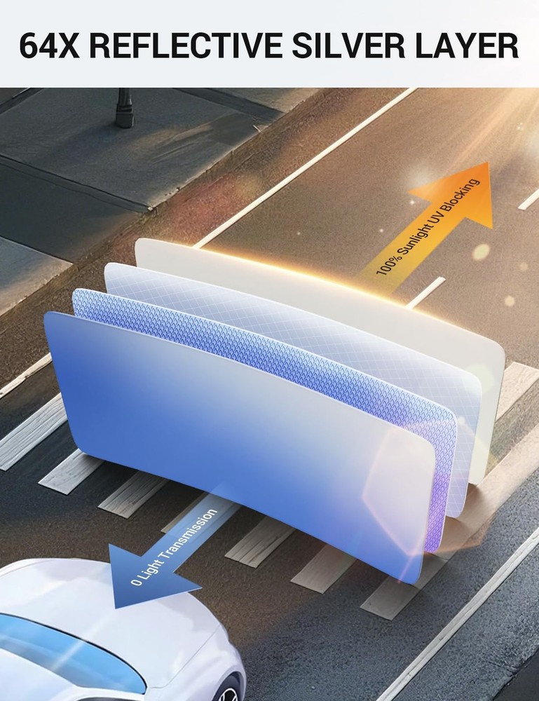 Proadsy 2026 Upgrade Front Windshield Sun Shade Foldable Sunshade Protector C...