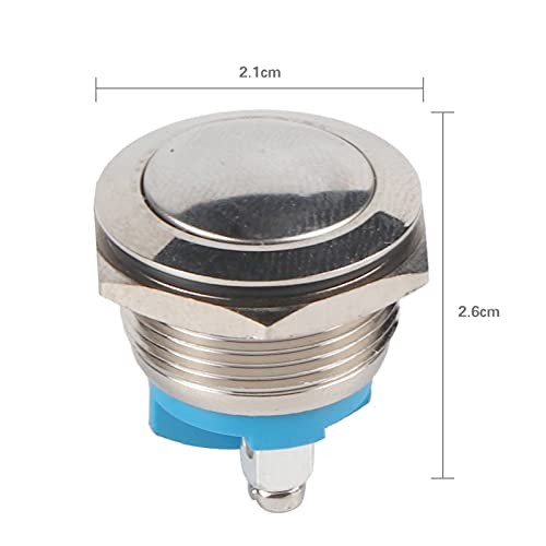 Car Push Button Switch, 19mm 3A 12VAuto Push Button Switch Round Shape Horn