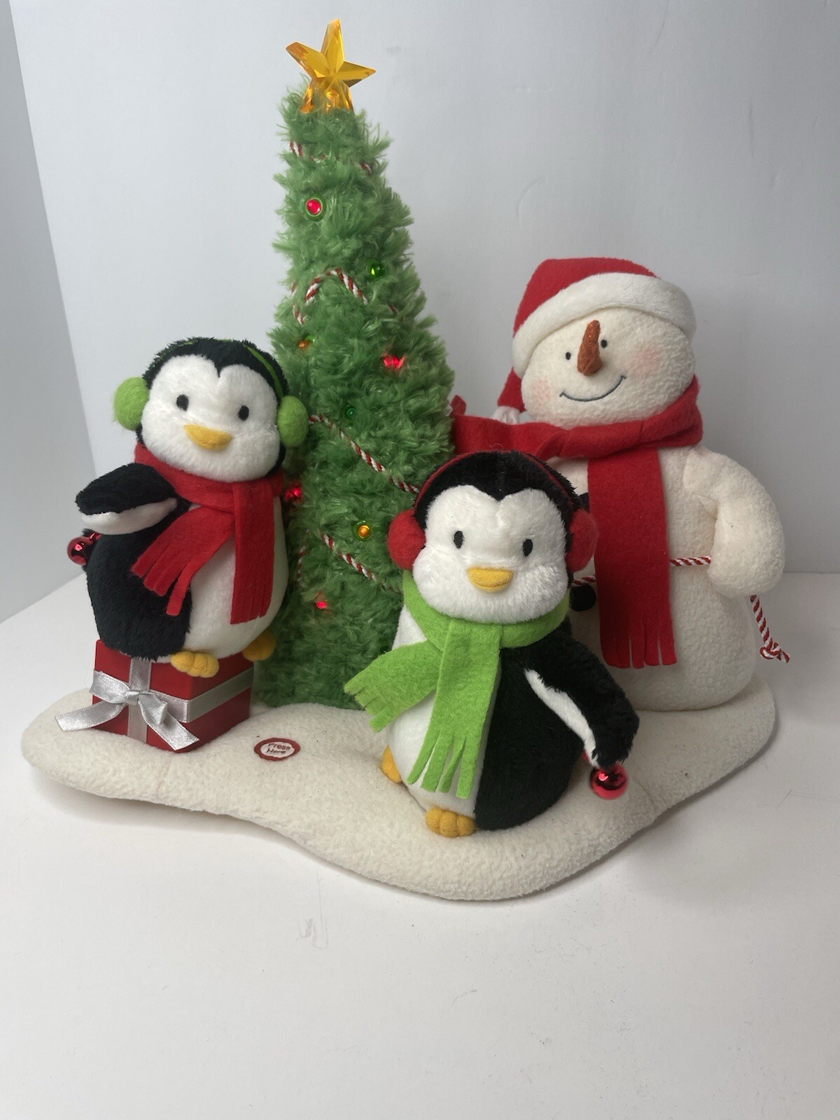 Vintage Jingle Pals Animated Musical Light Up Plush Snowman & Penguins Hallmark