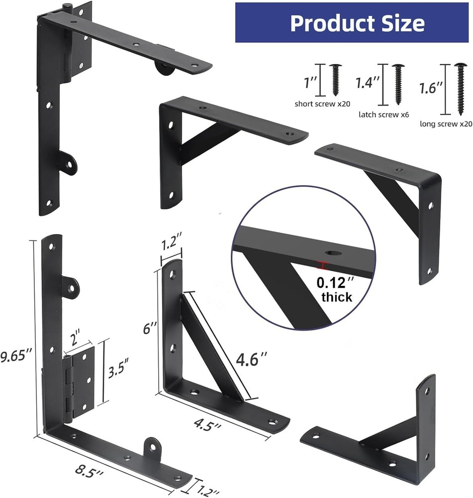 Fence Gate Kit Gate Hardware, 1 Set Anti Sag Gate Kit Gate Frame Cornor Brackets