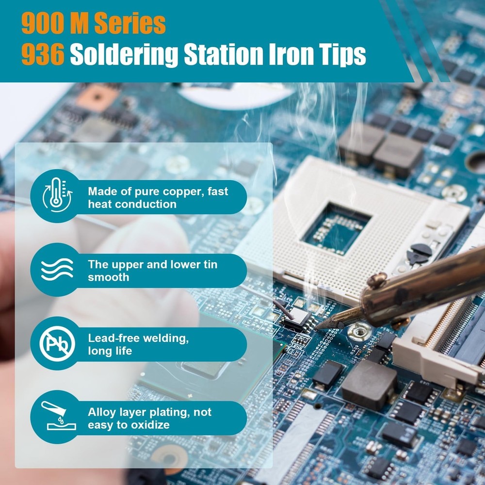 900M Soldering Iron Tips set replacement hardware set 10 PCS New