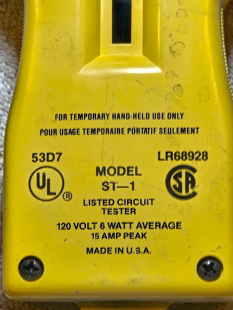SureTest ST-1 Branch Circuit Analyzer Polytronics Wiring Indicator Tester Cord