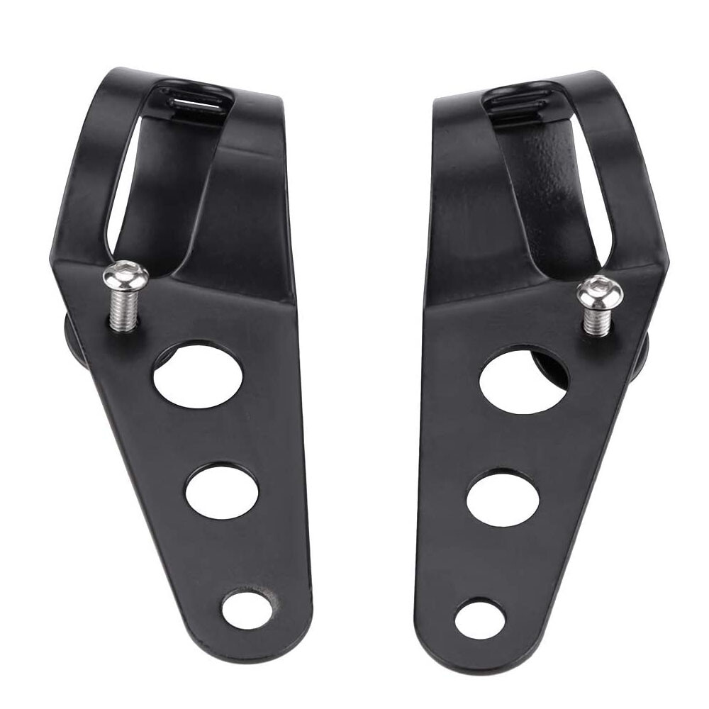 2x Black Headlight Mount Bracket Fork Ear Universal For Chopper Bobber 28mm-34mm