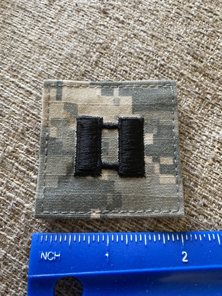 US Army Captain CPT O-3 Rank ACU Hook / Loop Pattern Military Patch INV6300