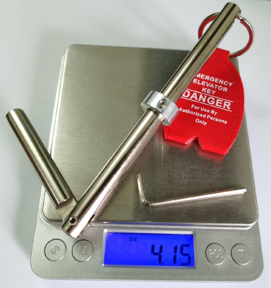 Emergency Key Solid Steel Elevator Door for (1) Red, Silver