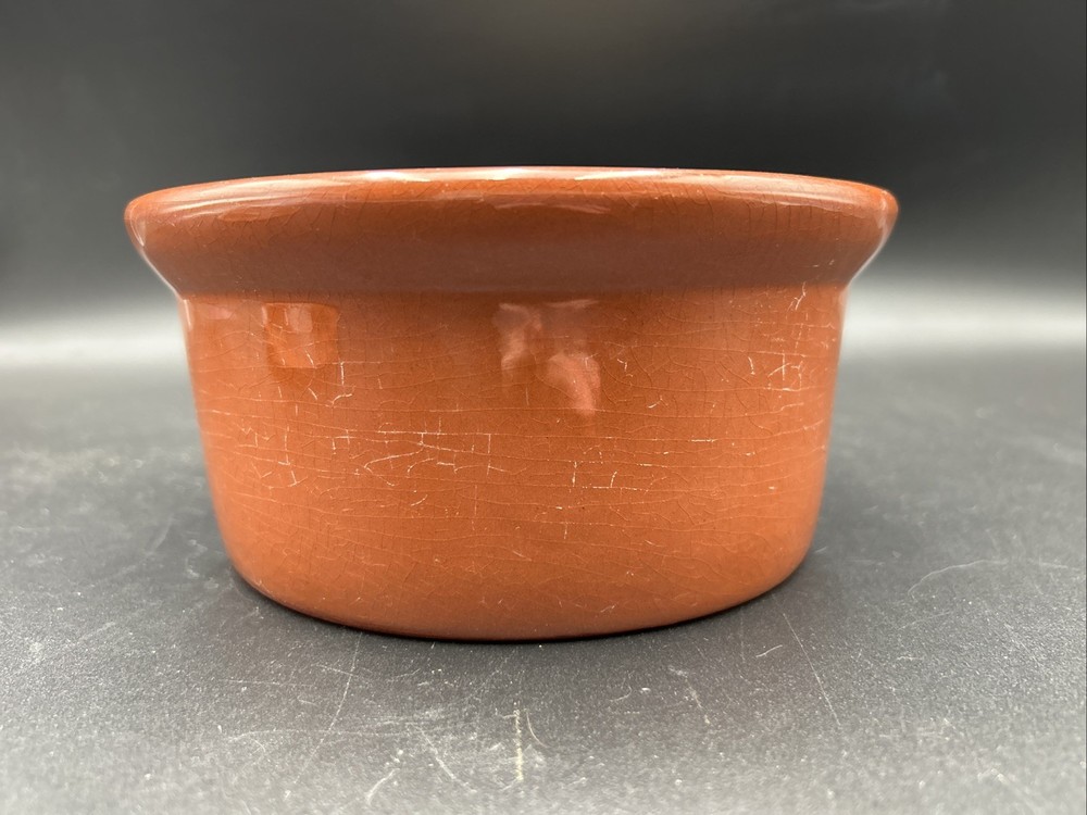 Ceramic Covered Baking Dish, Red/Brown Glaze, White Inside & Accent