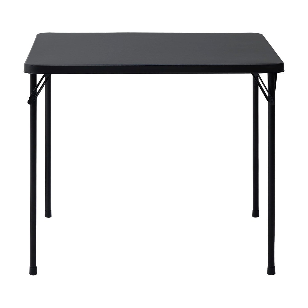 Mainstays 34inch Straight Top Folding Table, Card Table, Black