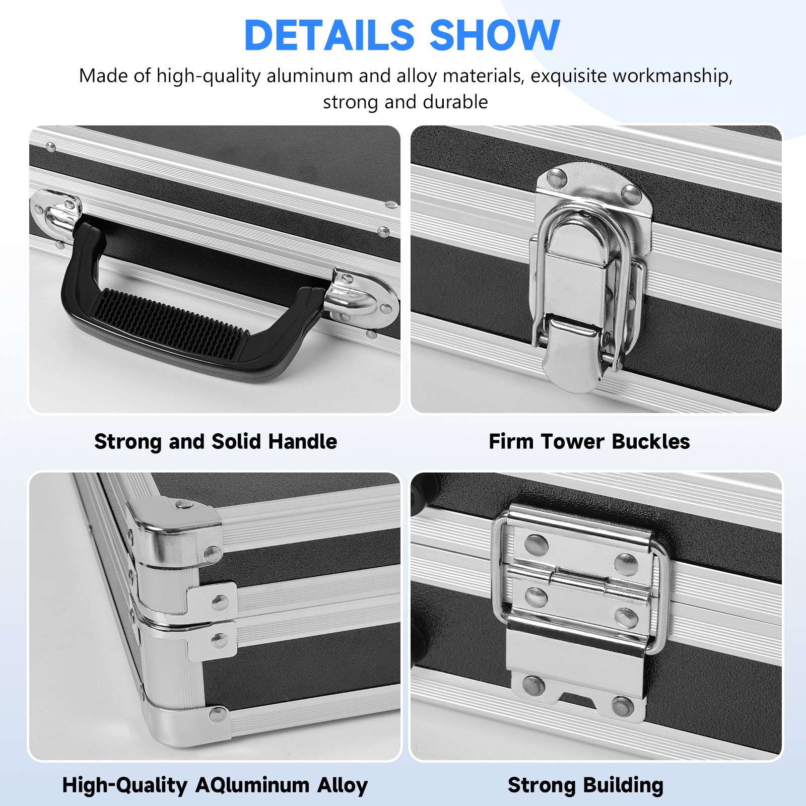 35 Slots Large Watch Organizer Box Aluminum Lockable Jewelry Storage Suitcase