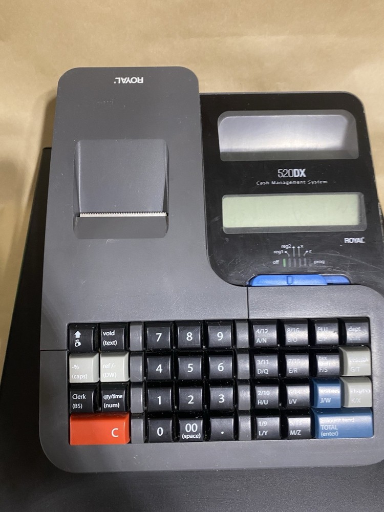 Royal 520DX Black Cash Register with Missing Keys