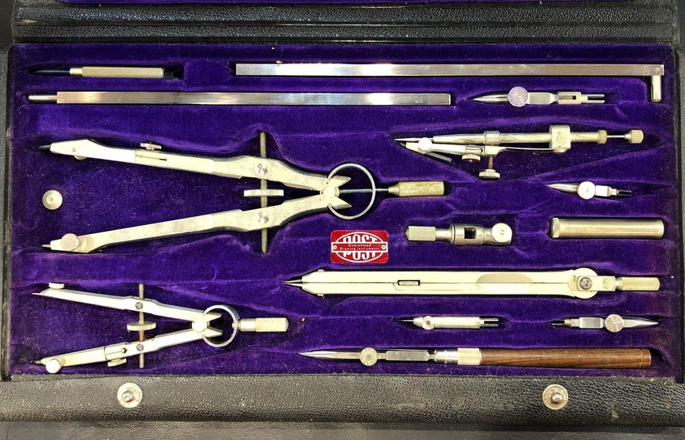 Vintage  POST Custom Master 766 Drafting Set Complete w/Beam Extensions in Ex. C