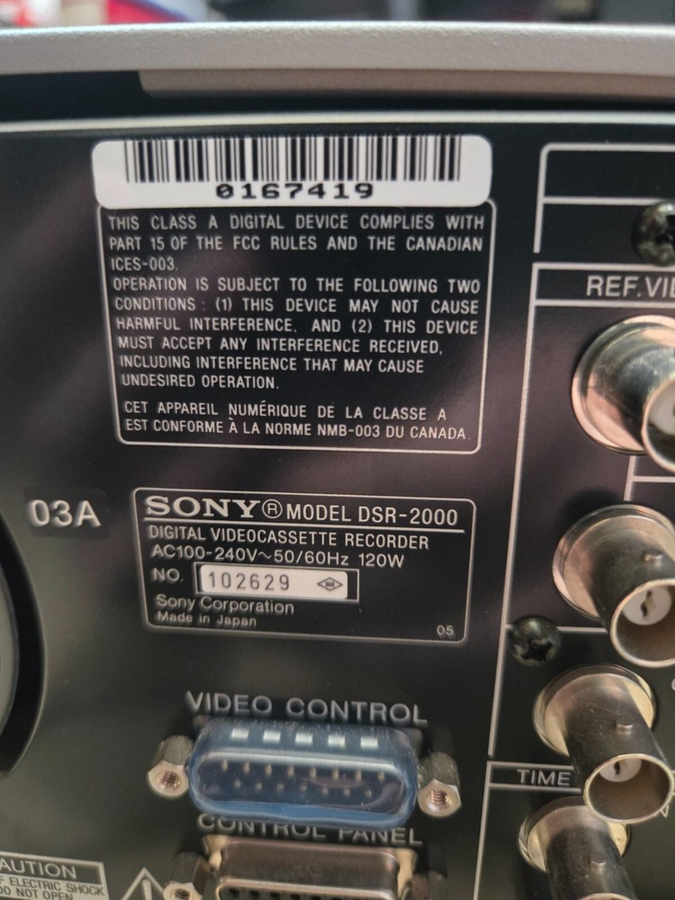 Sony DSR-2000 Digital Videocassette Recorder