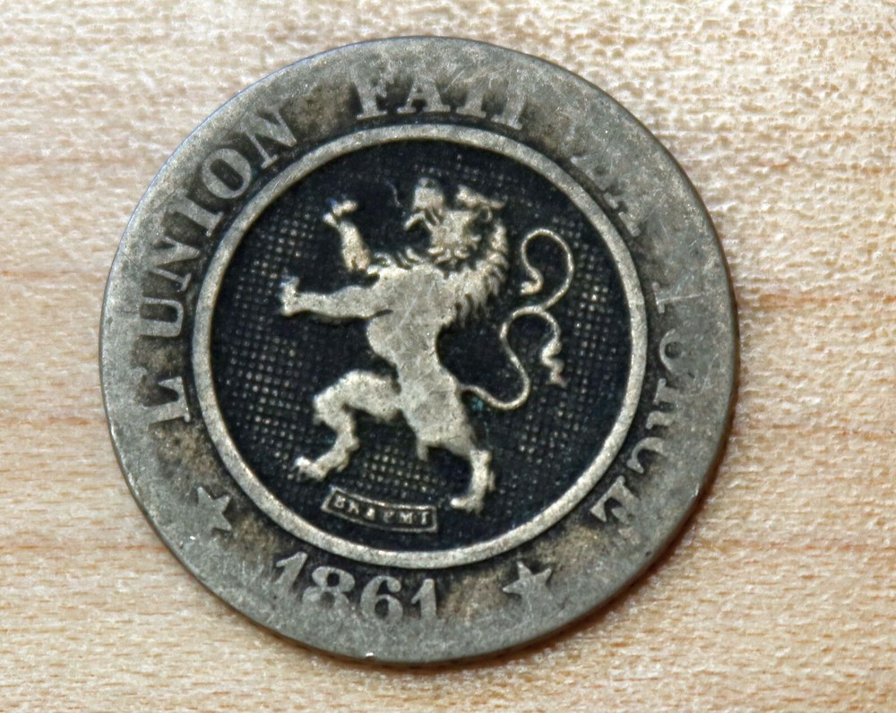 1861 Belgium 10 Centimes Leopold I