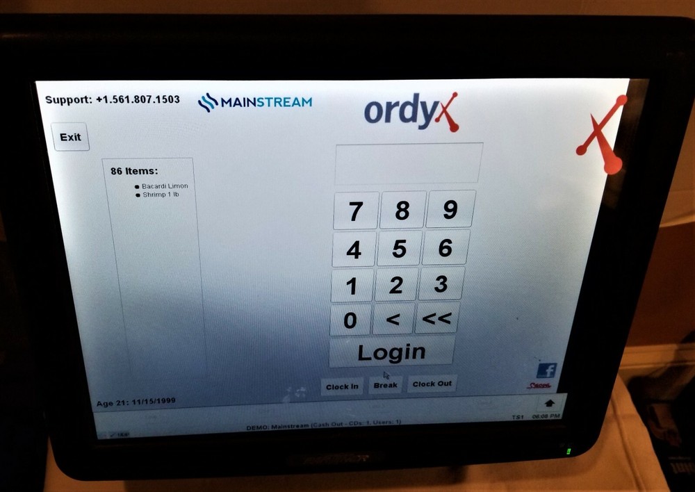 Partner Tech Model SP-800 Pos Touchscreen Bar Restaurant Terminal