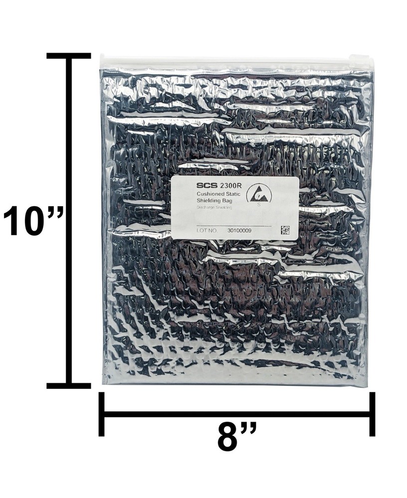 12 Pack 8"x 10" Resealable Cushioned Static Shielding Bags, Lightweight ESD
