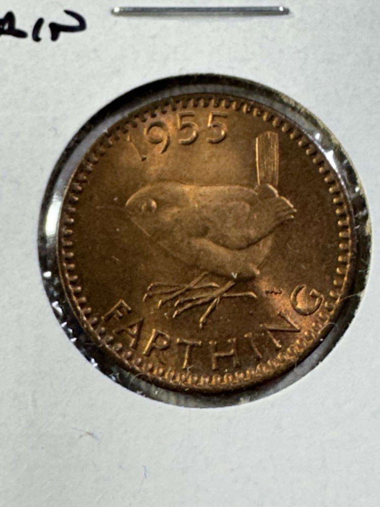 1955 Great Britain Farthing Bronze Coin