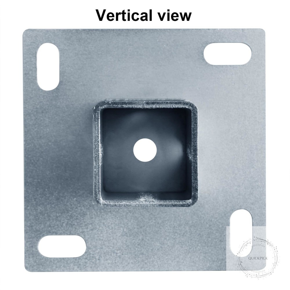 Square Sign Post Anchor Base for 2" x 2" Sign Post, Surface Mount Flange Base, 1