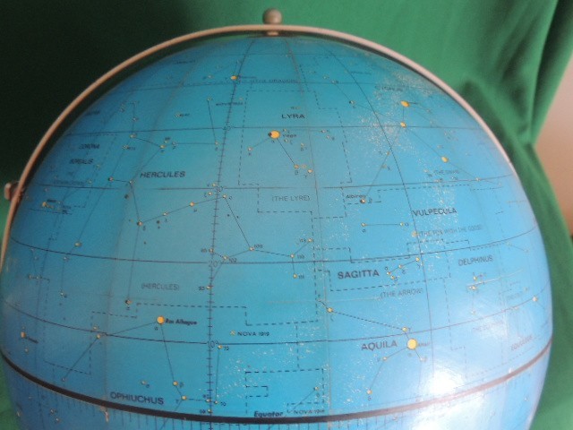 NICE 12" Apollo Celestial Globe 1971 Replogle Rotating Stars Constellations Blue