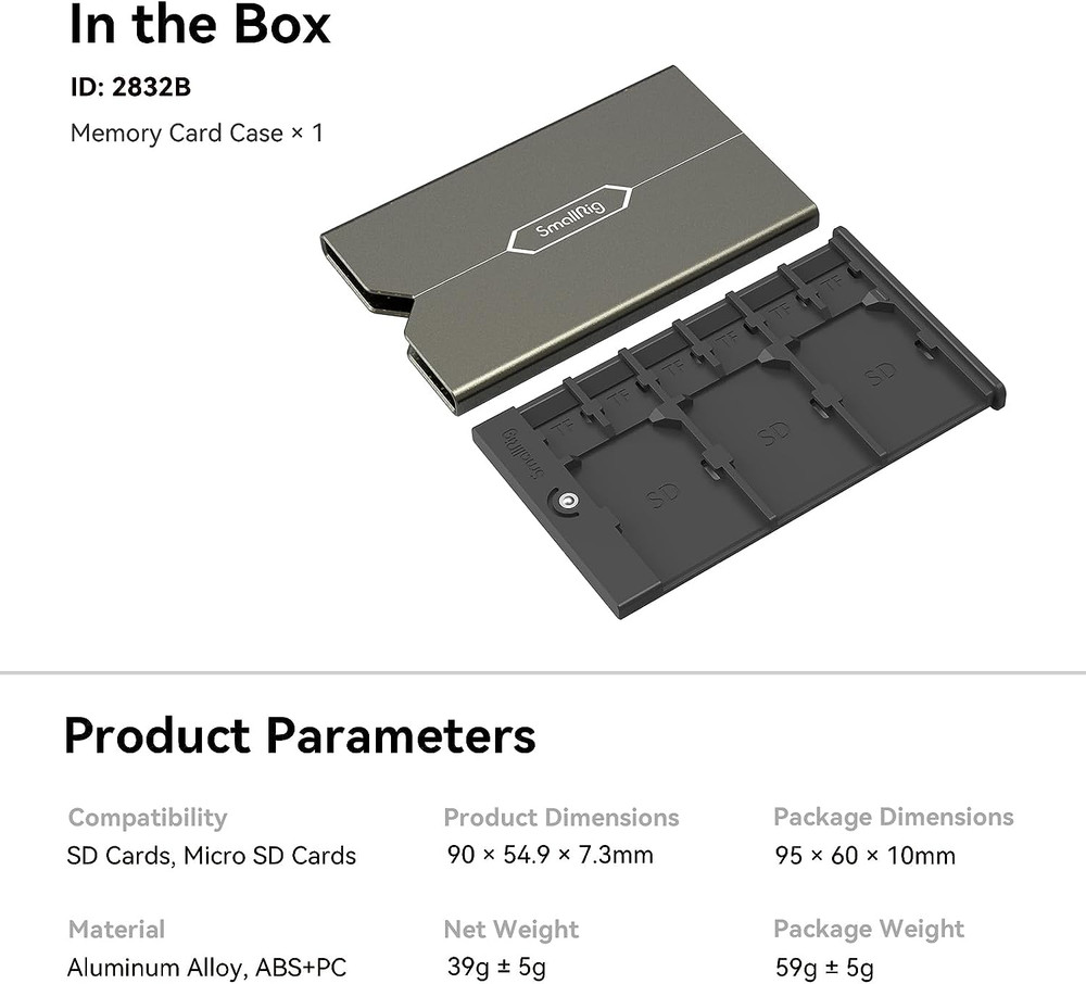 Memory Card Case Holder Anti-Shock Anti-Fall and Scratch Suitable for Sd/Micro S