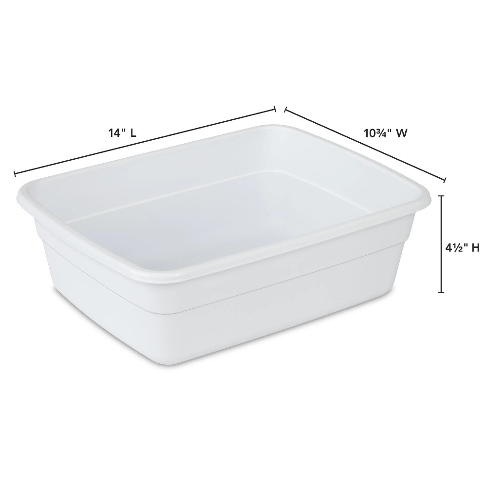 (2 pack) Sterilite 8 Qt. Dishpan, Multi-Purpose Plastic Wash Tub, White