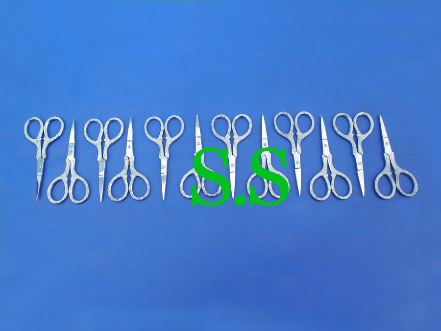 36 Embroidery Stitching Scissors 3.5" Fine Point Polish Ring