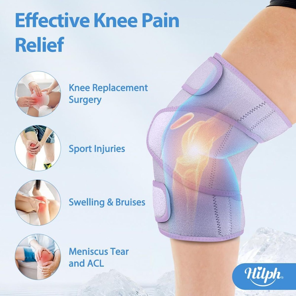 Large Knee Ice Pack Wrap for Post-Surgery Hot/Cold Compression Pain Relief