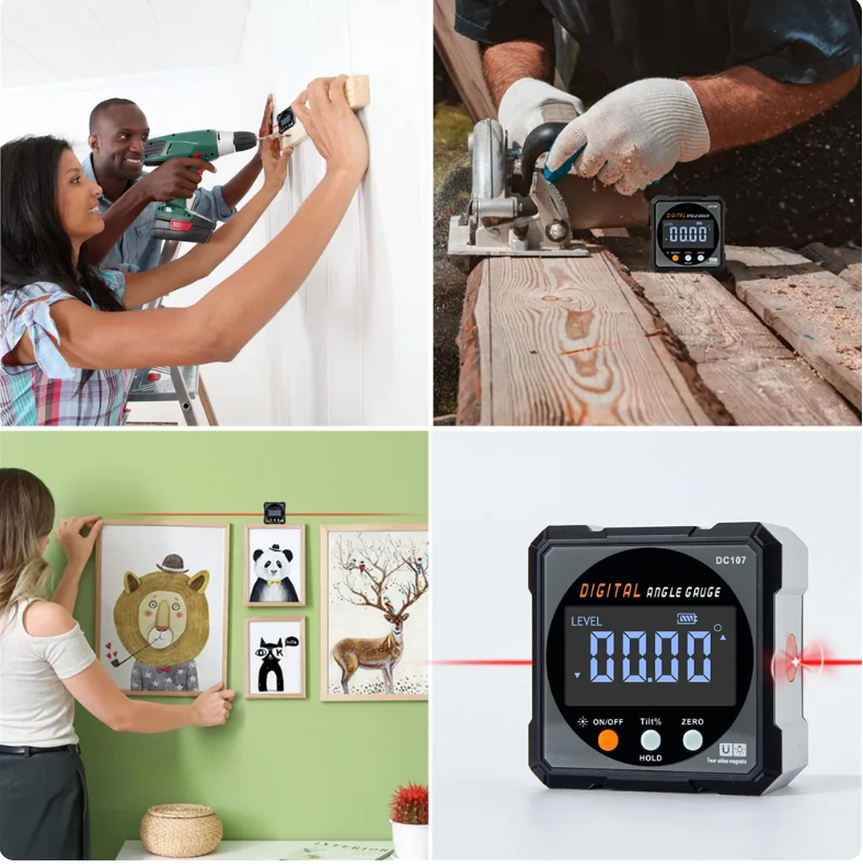 Digital Angle Finder Laser Angle Gauge Level Box with Magnetic Base Hanging Tool