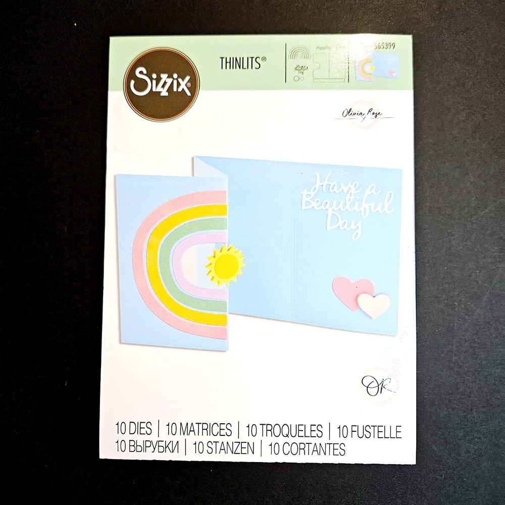 POSITIVE SPIN Sizzix Thinlits Cutting Dies Rainbow Heart Sun Card Parts bb245